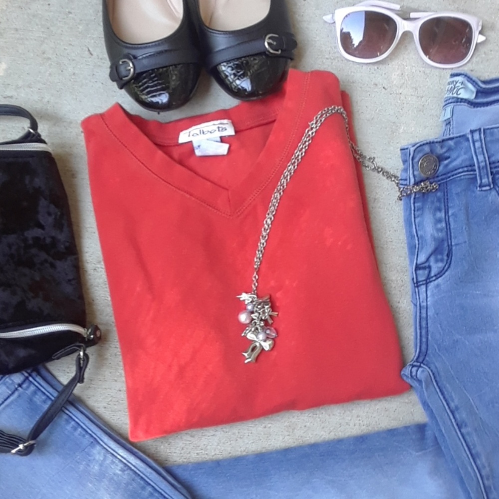Talbots burnt orange t-shirt
